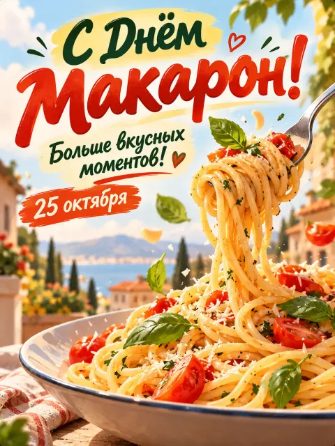 С Днем Макарон — открытка «Всемирный день макарон»