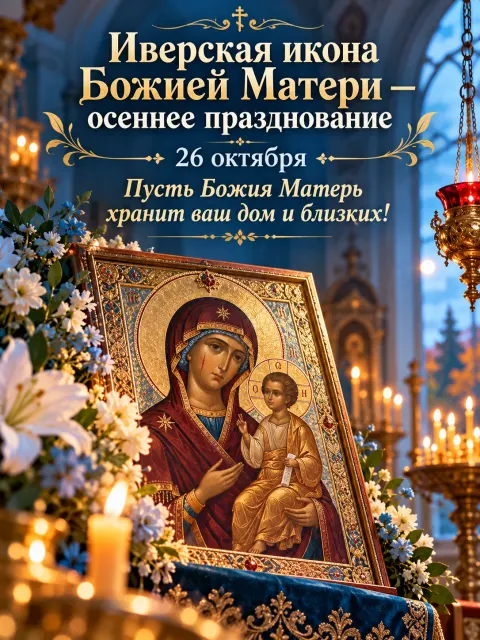 Открытка «Иверская икона Божией Матери»