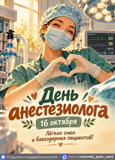 С Днем Анестезиолога — открытка «День анестезиолога»