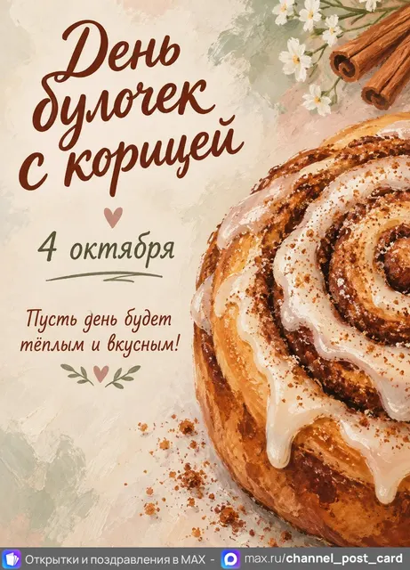 С Днём Булочек с корицей — открытка «День булочек с корицей»