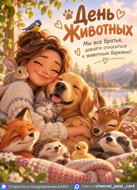 С Днем Животных — открытка «День животных»