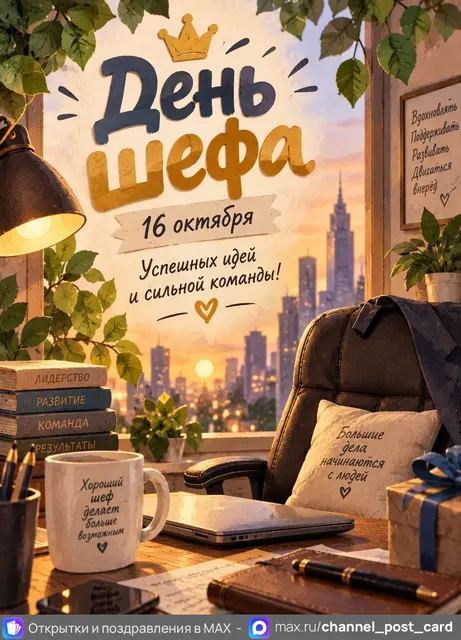 С Днем Шефа — открытка «День шефа»