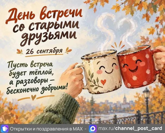 Открытка «День встречи со старыми друзьями»
