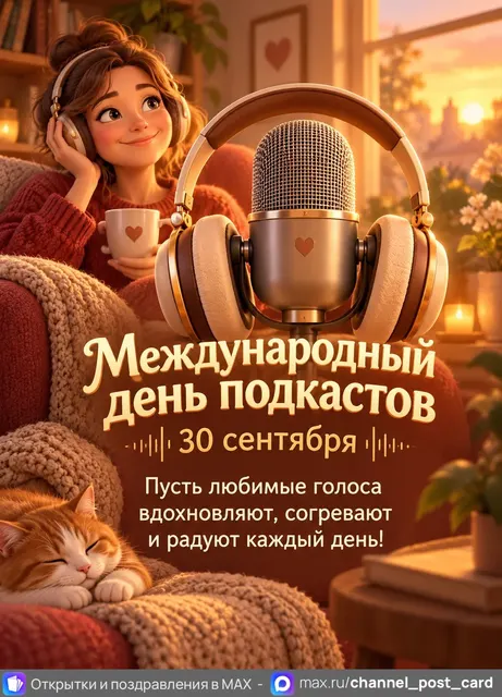 День подкастов — открытка «Международный день подкастов»