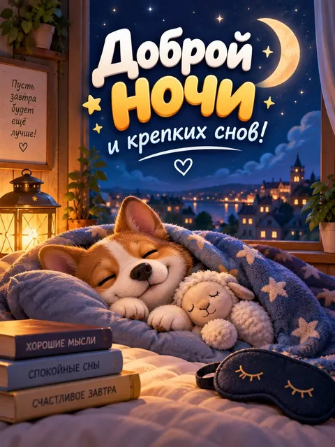 Доброй ночи — открытка «Спокойной ночи»