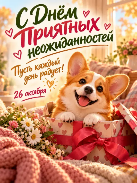 С Днём приятных неожиданностей — открытка «День приятных неожиданностей»