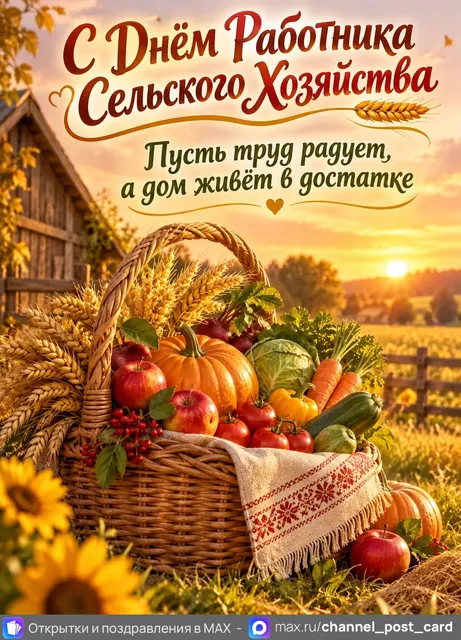 С Днём работника сельского хозяйства — открытка «День работника сельского хозяйства»