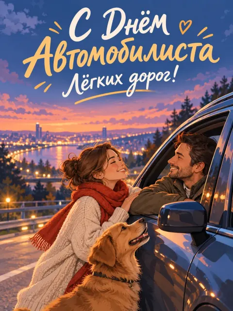 С Днем Автомобилиста — открытка «День автомобилиста»