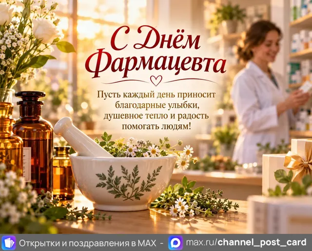 Открытка «С Днём фармацевта»