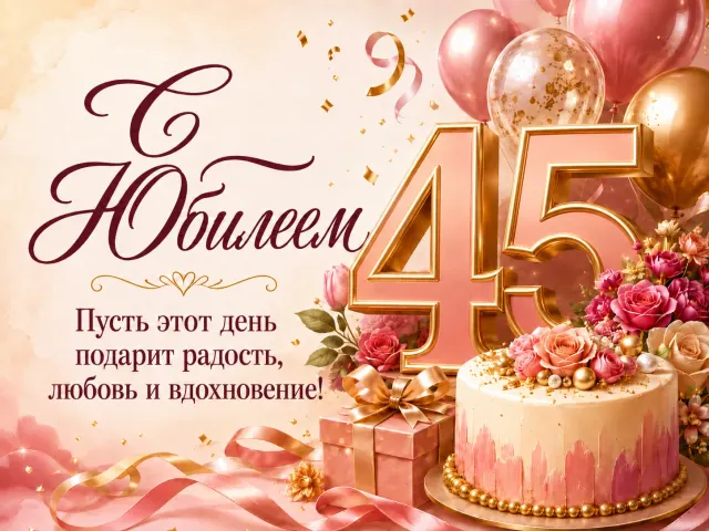 Открытка «С Юбилеем 45»