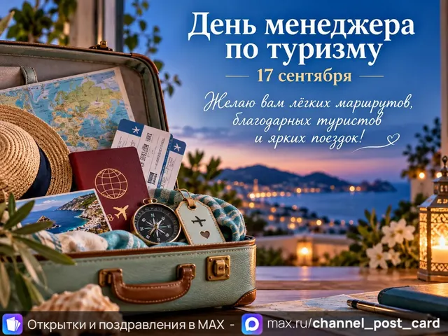 Открытка «День Менеджера по Туризму»