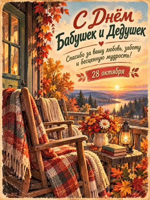 С Днём Бабушек и Дедушек — открытка «День бабушек и дедушек»