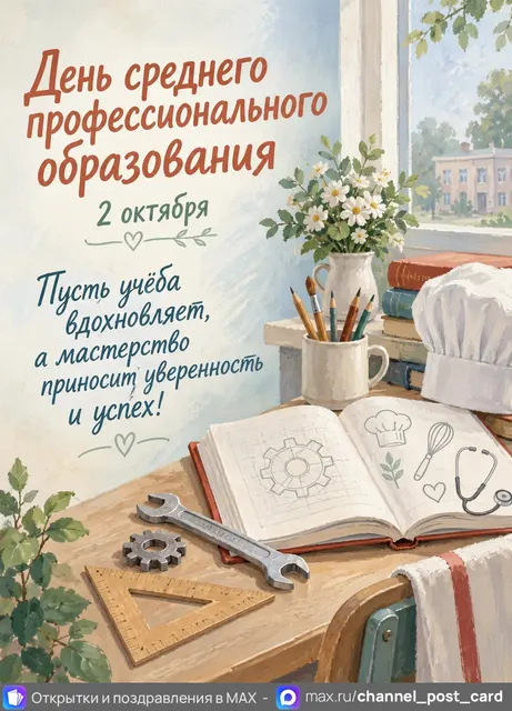 С Днем Среднего Профессионального образования — открытка «День среднего профессионального образования»