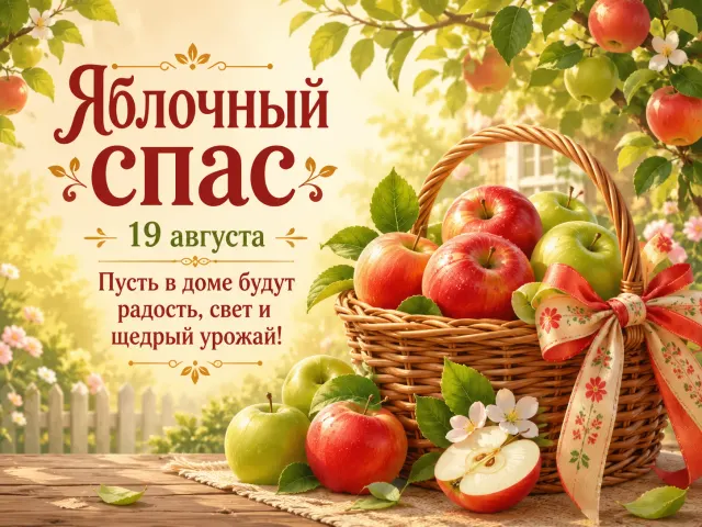 Открытка «Яблочный спас»