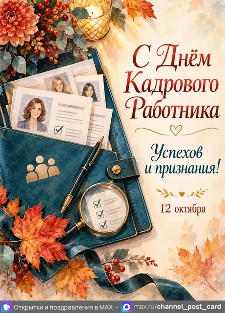 С Днём Кадрового Работника — открытка «День кадрового работника — осенний»
