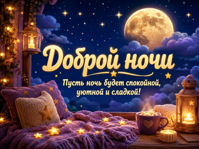 Открытка «Доброй ночи»