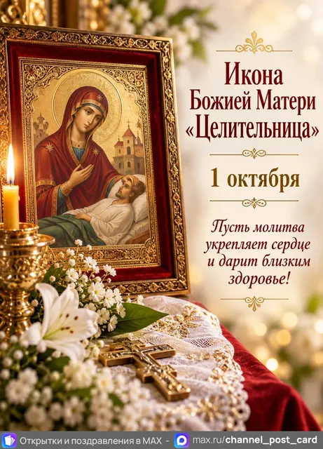 Икона Божией Матери Целительница — открытка «Икона Божией Матери «Целительница»»