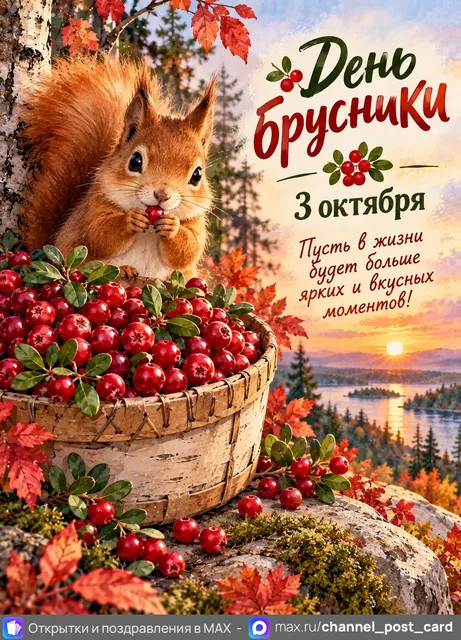 С Днём Брусники — открытка «День брусники»