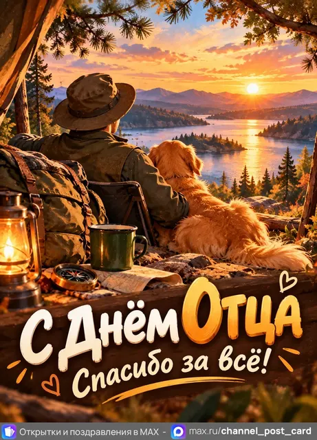 С Днём Отца — открытка «День отца»