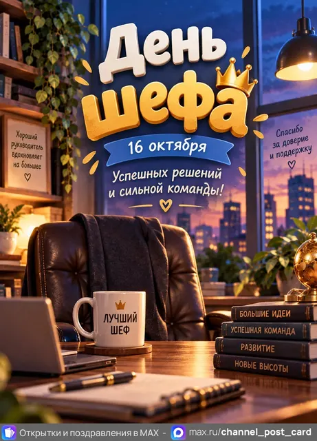 С Днем Шефа — открытка «День шефа»