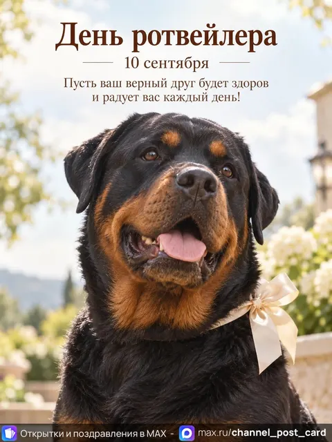 Открытка «С Днем ротвейлера»