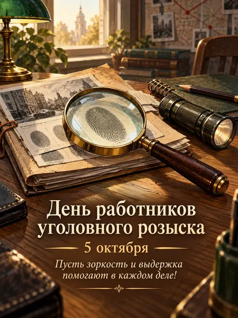 Открытка «День работников уголовного розыска»