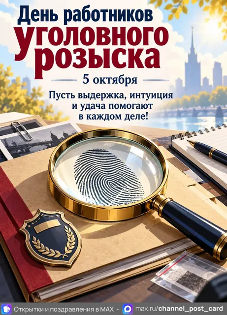 С Днём Работников уголовного розыска — открытка «День работников уголовного розыска»