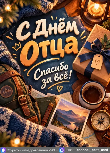 С Днём Отца — открытка «День отца»