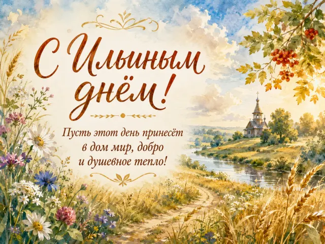 Открытка «С Ильиным Днем»
