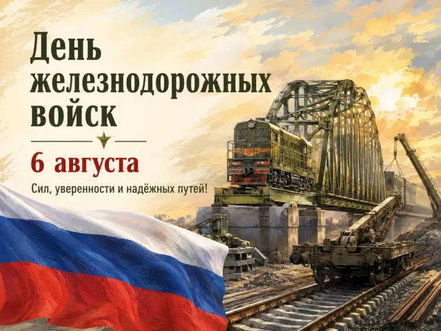 Открытка «День Железнодорожных Войск»