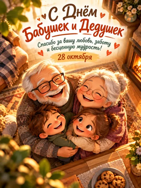 С Днём Бабушек и Дедушек — открытка «День бабушек и дедушек»