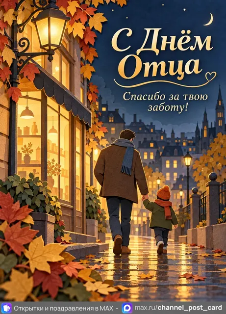 С Днём Отца — открытка «День отца»