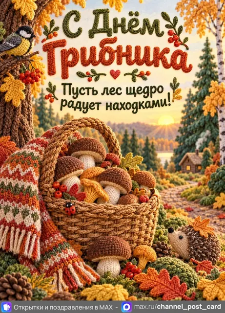 С Днём Грибника — открытка «День грибника»