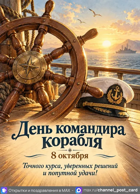 С Днём Командира Корабля — открытка «День командира корабля»
