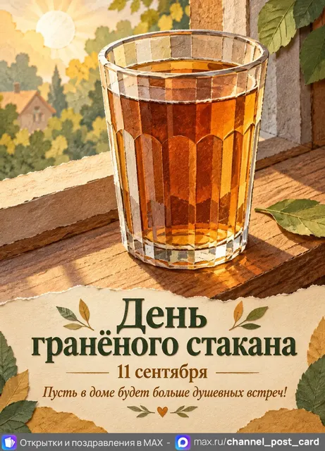 Открытка «С Днём гранёного стакана»