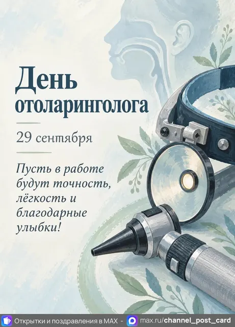 Открытка «День отоларинголога»