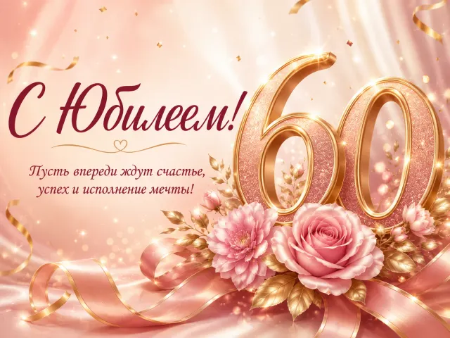 Открытка «С Юилеем 60»