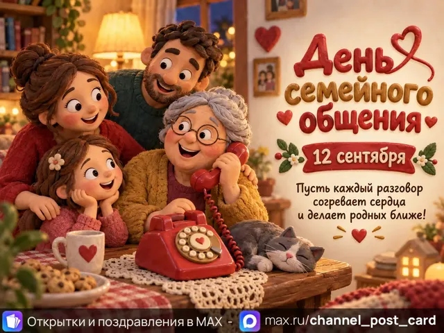 С Днем Семейного Общения — открытка «День семейного общения»