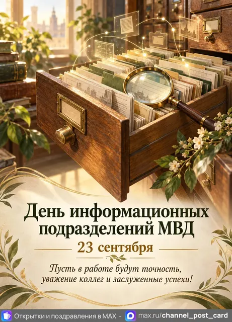 Открытка «День информационных подразделений МВД»