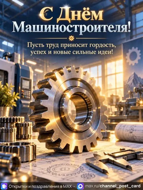 Открытка «День машиностроителя»