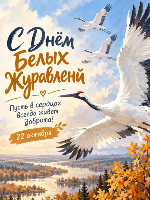 С Днем Белых Журавлей — открытка «День белых журавлей»