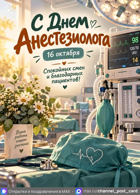 С Днем Анестезиолога — открытка «День анестезиолога»