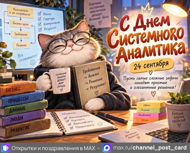 С Днём системного аналитика — открытка «День системного аналитика»