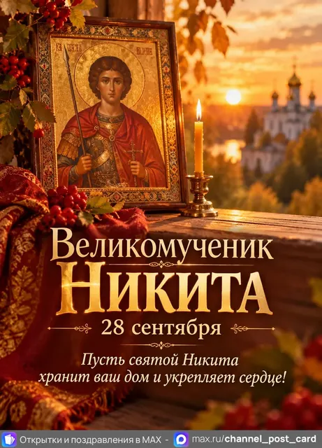 Открытка «Великомученик Никита»