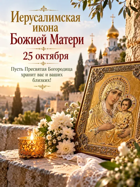 Открытка «Иерусалимская икона Божией Матери»