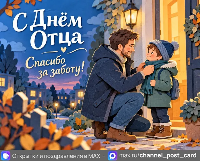 С Днём Отца — открытка «День отца»
