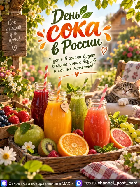 Открытка «День сока»