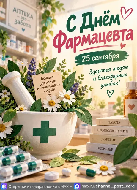 Открытка «С Всемирным Днем фармацевта»