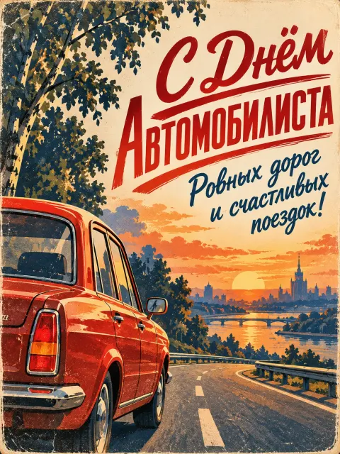 С Днем Автомобилиста — открытка «День автомобилиста»