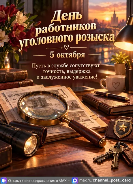 С Днём Работников уголовного розыска — открытка «День работников уголовного розыска»